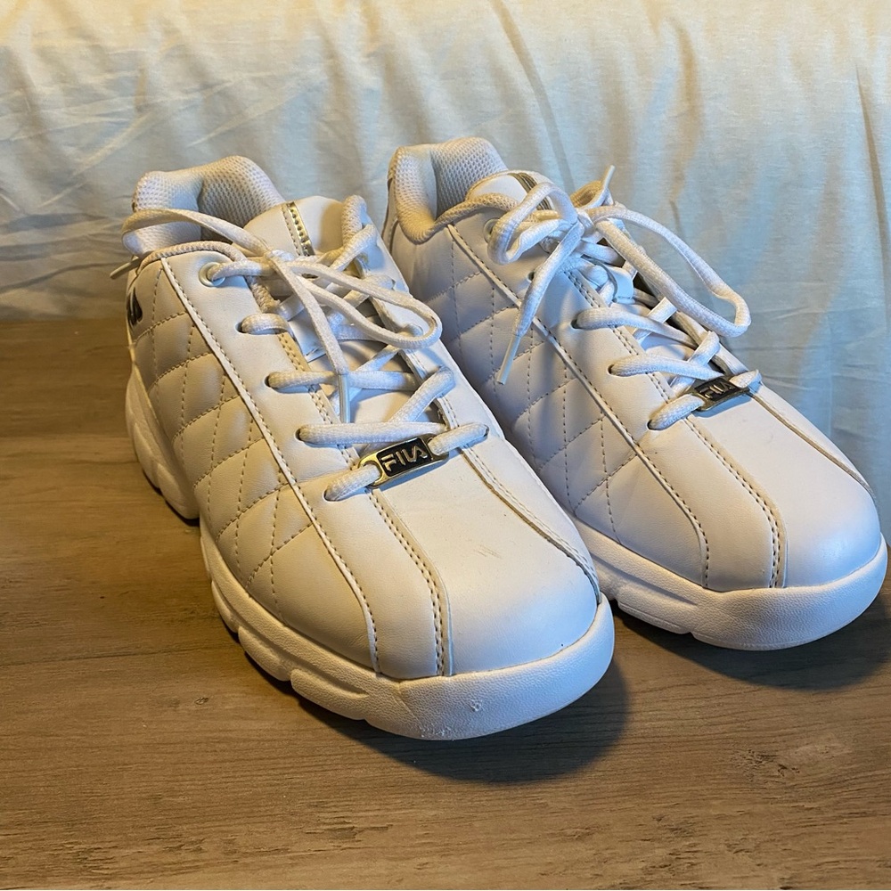 Fila White Quilted Athletic Shoes